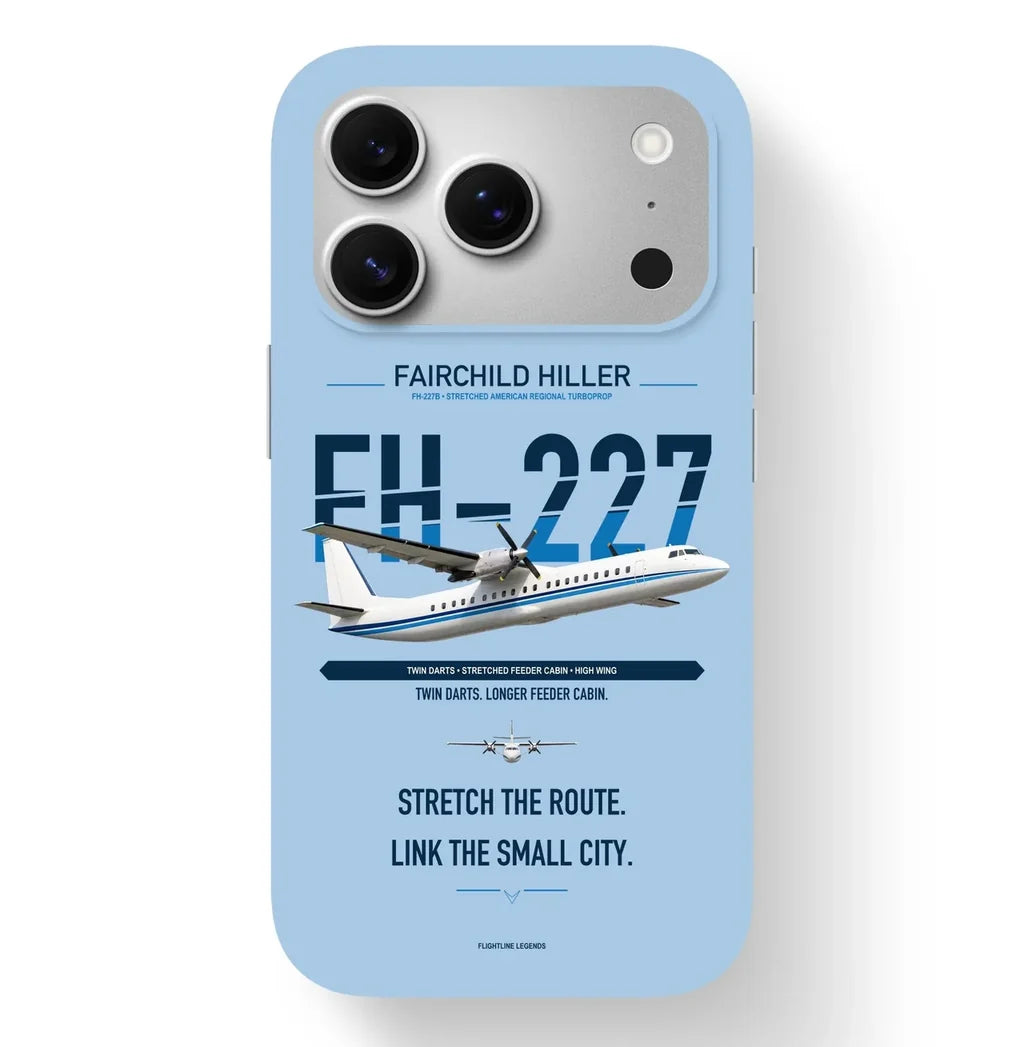 Fairchild Hiller FH-227B Case design on light blue iphone case