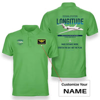 Thumbnail for Cessna Citation Longitude design on light green+name double-side polo t-shirt, double-side print