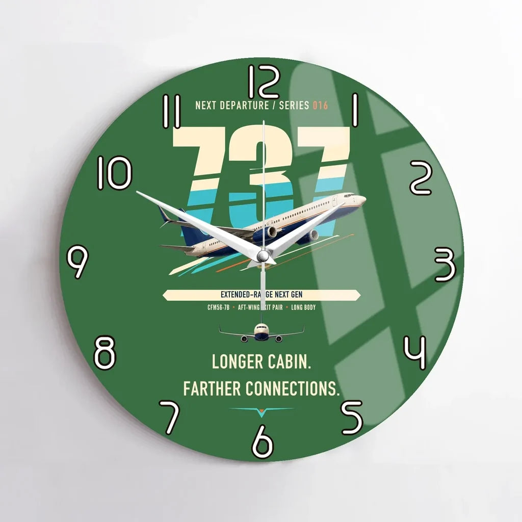 Boeing 737-900ER design on green no frame wall clock