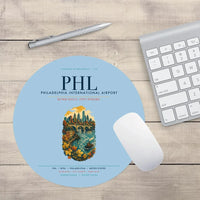 Thumbnail for Philadelphia International Airport (PHL) design on light blue round mouse pad