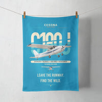 Thumbnail for Cessna 180J Skywagon design on turquoise towel