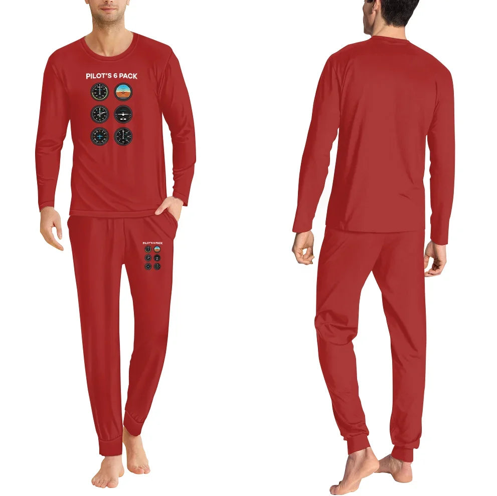 Pilot's 6 Pack men pajamas - Red