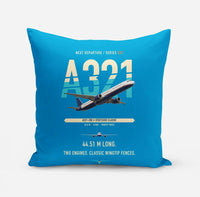 Thumbnail for Airbus A321 design on turquoise pillow