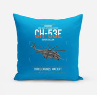 Thumbnail for Sikorsky CH-53E Super Stallion design on turquoise pillow