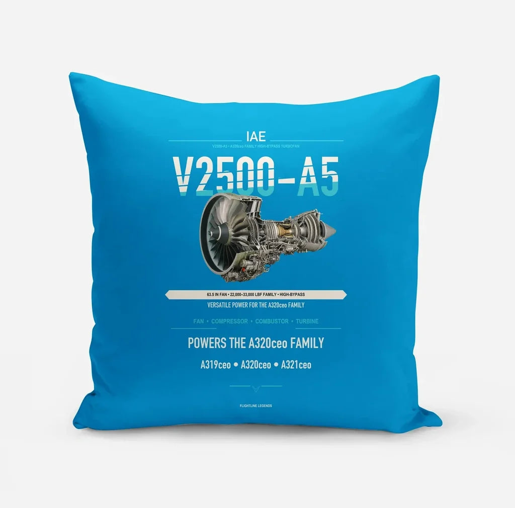 V2500-A5 design on turquoise pillow