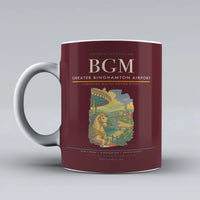 Thumbnail for Greater Binghamton Airport (BGM) airport code design on dark red ceramic mug