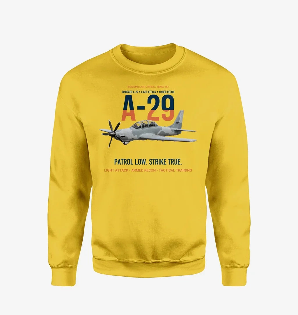 A-29 Super Tucano Light Attack design on yellow sweatshirt