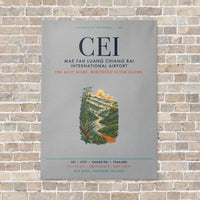 Thumbnail for Mae Fah Luang Chiang Rai International Airport CEI vertical canvas print - no frame - light gray background