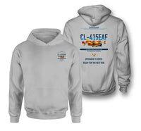 Thumbnail for Canadair CL-415EAF design on light gray double-side hoodie, double-side print