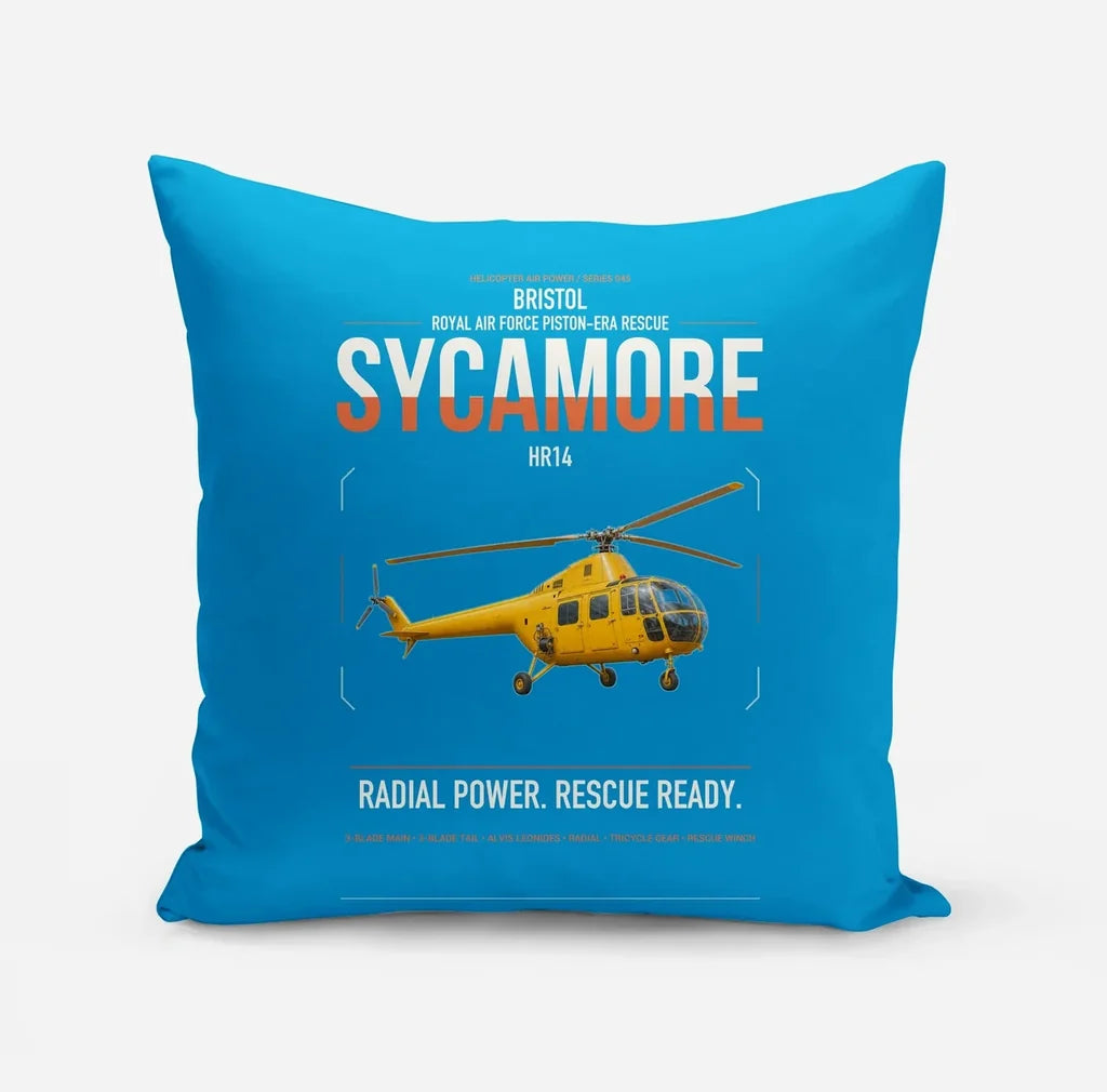 Bristol Sycamore HR14 design on turquoise pillow