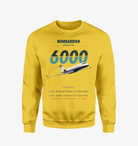 Thumbnail for Bombardier Global 6000 design on yellow sweatshirt