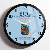 Thumbnail for Bogota El Dorado International Airport (BOG) design on light blue framed wall clock