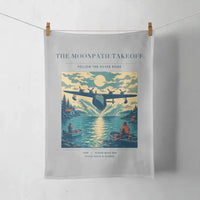 Thumbnail for VINTAGE G4441 - The Moonpath Takeoff - Designed Towels design on lightgray