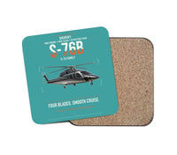 Thumbnail for Sikorsky S-76B design on turquoise 1 piece coaster