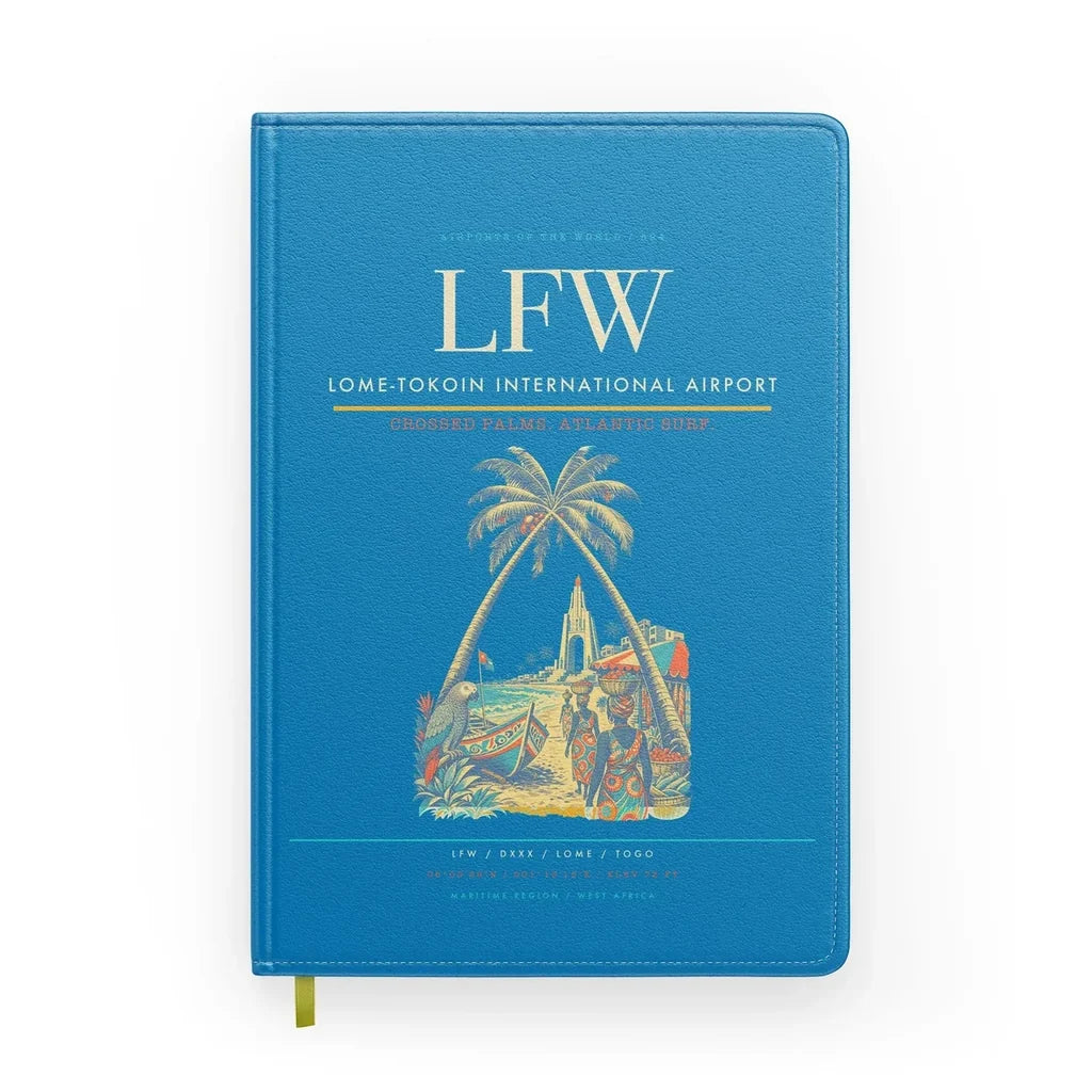 Lome-Tokoin International Airport (LFW) design on turquoise notebook
