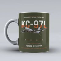 Thumbnail for KC-97L STRATOFREIGHTER design on green army ceramic mug, double-side print