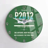 Thumbnail for Tecnam P2012 Traveller design on green no frame wall clock