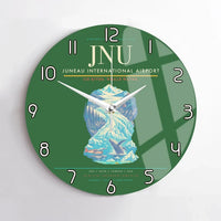 Thumbnail for Juneau International Airport (JNU) design on green no frame wall clock