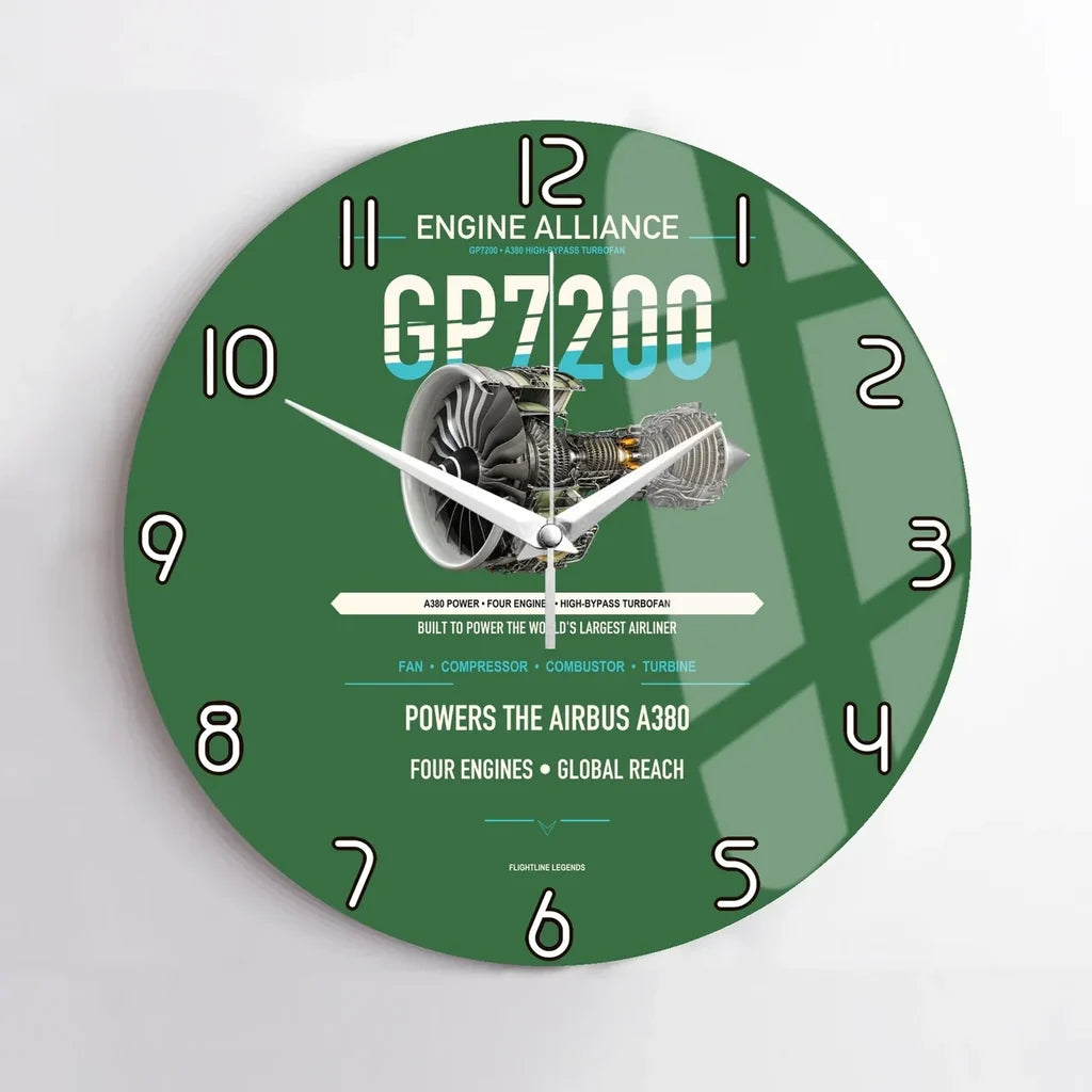 GP7200 design on green no frame wall clock
