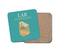 Thumbnail for Laramie Regional Airport (LAR) design on turquoise 1 piece coaster