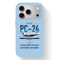 Thumbnail for Pilatus PC-24 design on light blue magsafe iphone case, for iPhone 17 Pro