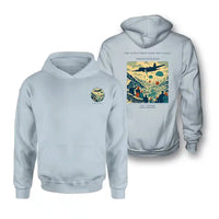 Thumbnail for VINTAGE G4512 - The Supply Drop Over The Valley - Double-Side Hoodie design on lightblue double side