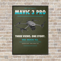 Thumbnail for DJI Mavic 3 Pro vertical canvas print - framed - green army background
