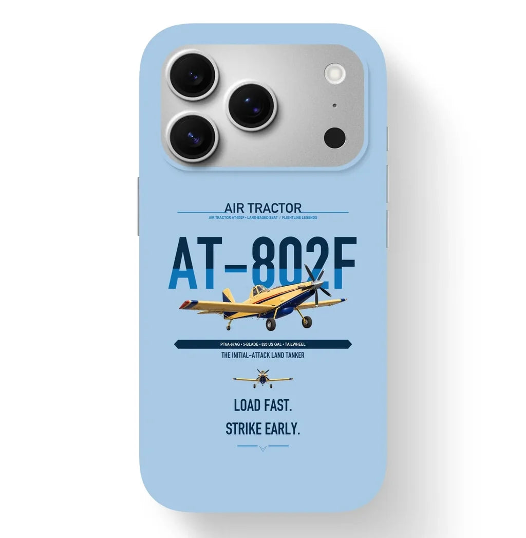 Air Tractor AT-802F design on light blue magsafe iphone case, for iPhone 17 Pro