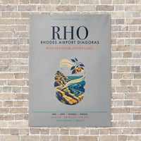 Thumbnail for Rhodes Airport Diagoras RHO vertical canvas print - no frame - light gray background