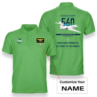 Thumbnail for Cessna Citation 560 - Citation V design on light green+name double-side polo t-shirt, double-side print