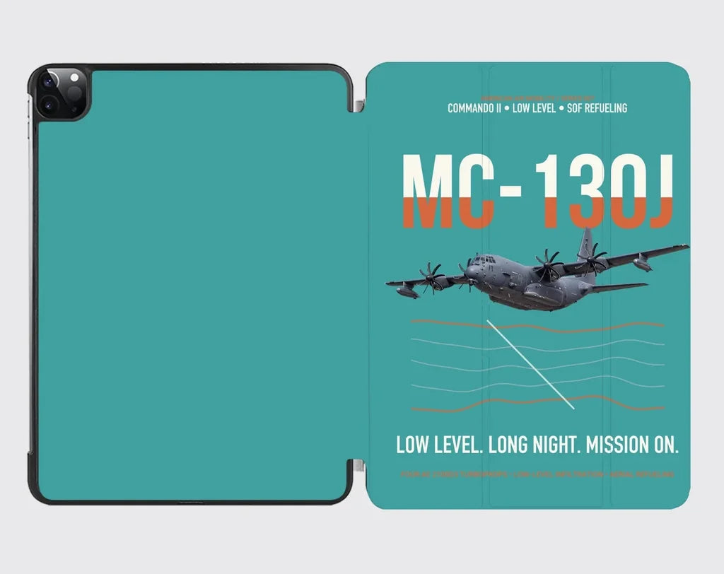 MC-130J COMMANDO II design on turquoise ipad tablet case
