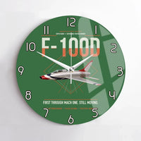 Thumbnail for F-100D Super Sabre design on green no frame wall clock