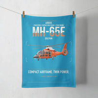 Thumbnail for Airbus MH-65E Dolphin design on turquoise towel