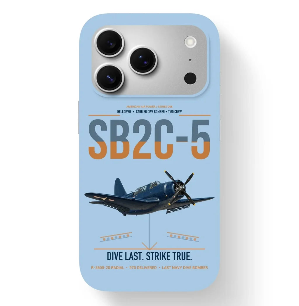 SB2C-5 Helldiver design on light blue magsafe iphone case, for iPhone 17 Pro
