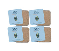 Thumbnail for Northwest Arkansas National Airport (XNA) design on light blue 4 pieces set coaster