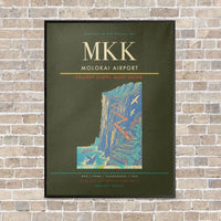 Thumbnail for Molokai Airport MKK vertical canvas print - framed - green army background