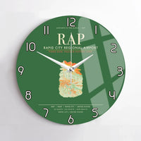 Thumbnail for Rapid City Regional Airport (RAP) design on green no frame wall clock