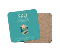 Thumbnail for Sarasota Bradenton International Airport (SRQ) design on turquoise 1 piece coaster