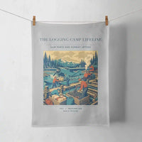 Thumbnail for VINTAGE G4488 - The Logging Camp Lifeline - Designed Towels design on lightgray