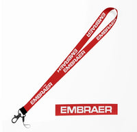 Thumbnail for Embraer & Text lanyard and ID holder in red