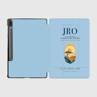 Thumbnail for Kilimanjaro International Airport (JRO) design on light blue samsung tablet tablet case