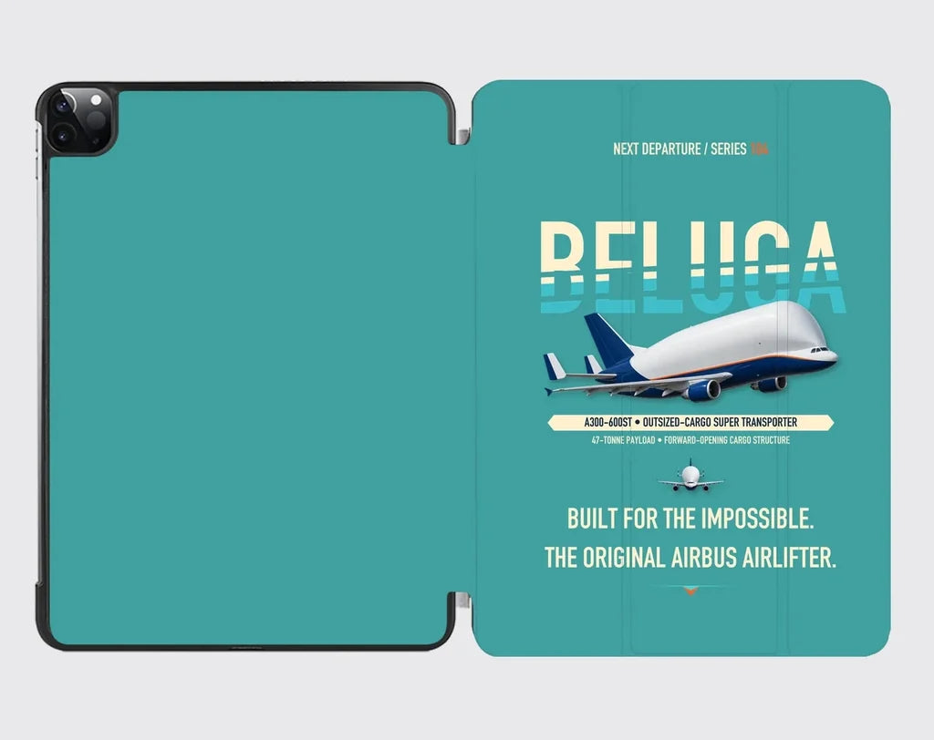 Airbus A300-600ST BelugaST design on turquoise ipad tablet case