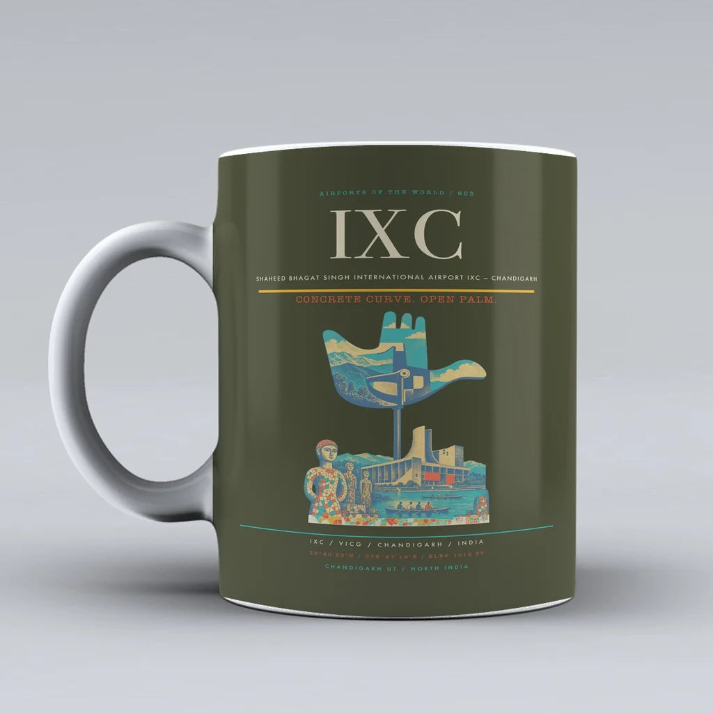 Bhagat Singh International Airport IXC — Chandigarh Mug design on green army shaheed