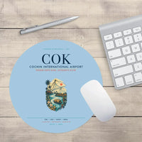 Thumbnail for Cochin International Airport Kochi (COK) design on light blue round mouse pad