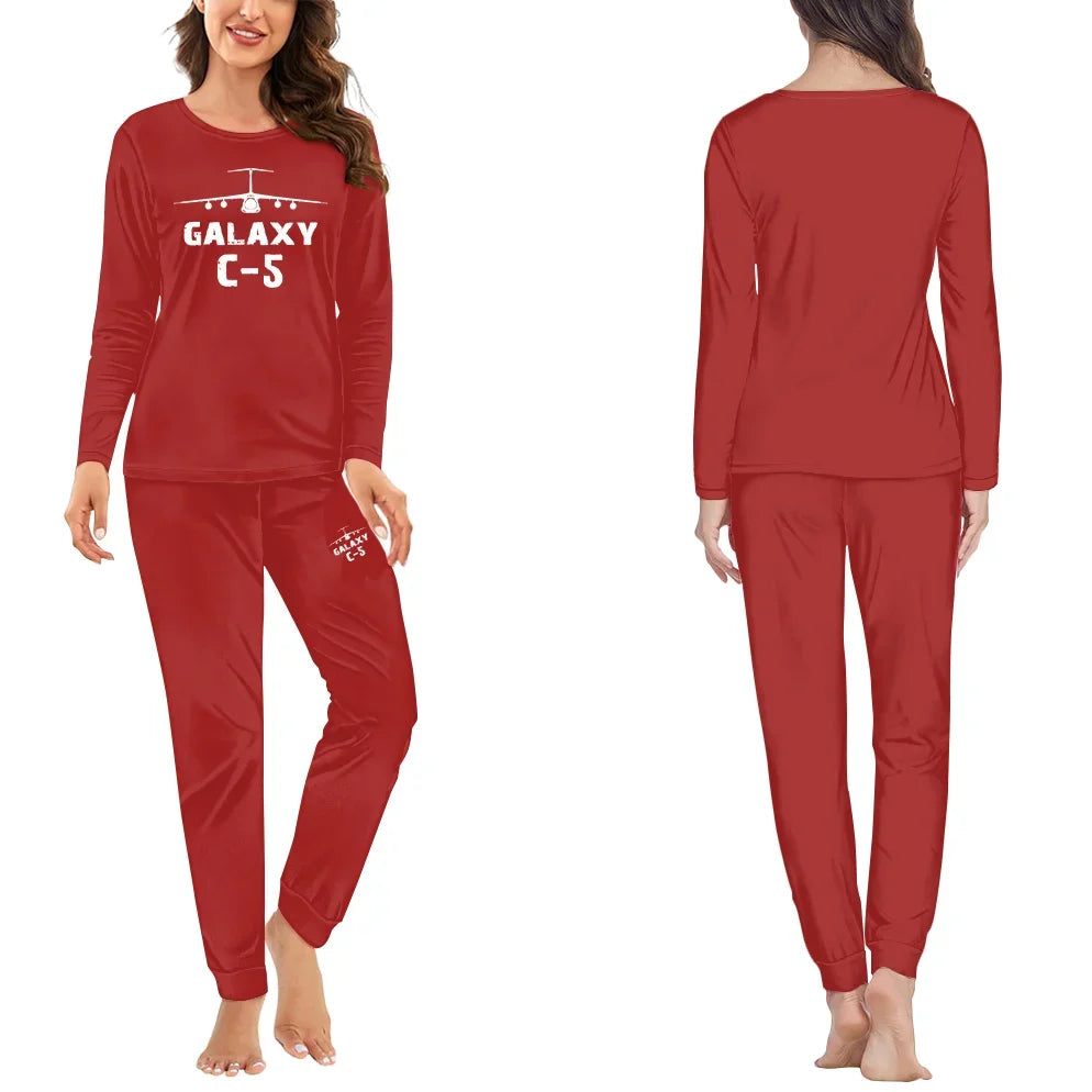 Military Transport Airplane C 5 women pajamas - Red