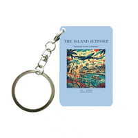 Thumbnail for VINTAGE G4118 - The Island Jetport - Designed Key Chain design on lightblue