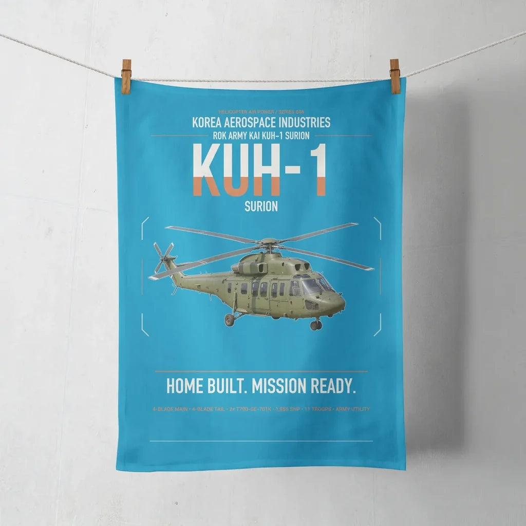 Korea Aerospace Industries KUH-1 Surion design on turquoise towel