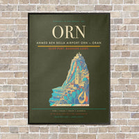 Thumbnail for Ahmed Ben Bella Airport ORN — Oran vertical canvas print - framed - green army background