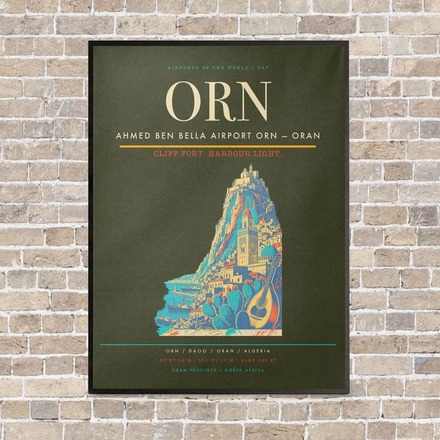 Ahmed Ben Bella Airport ORN — Oran vertical canvas print - framed - green army background