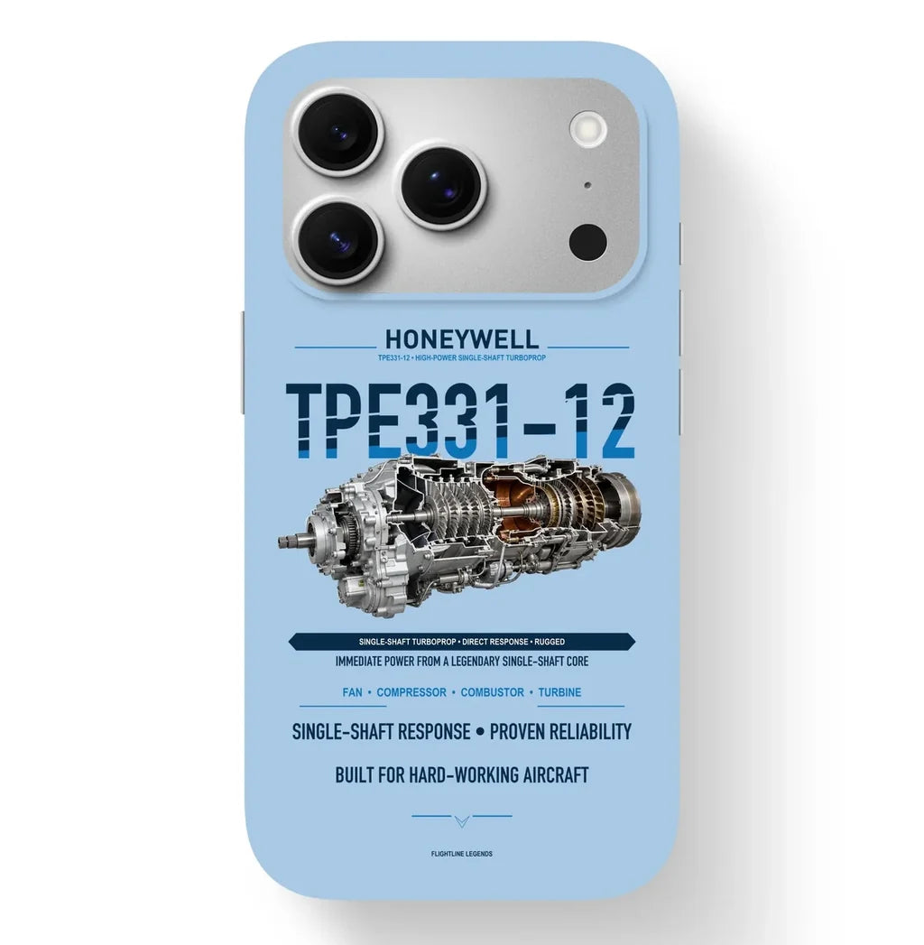 TPE331-12 Case design on light blue iphone case